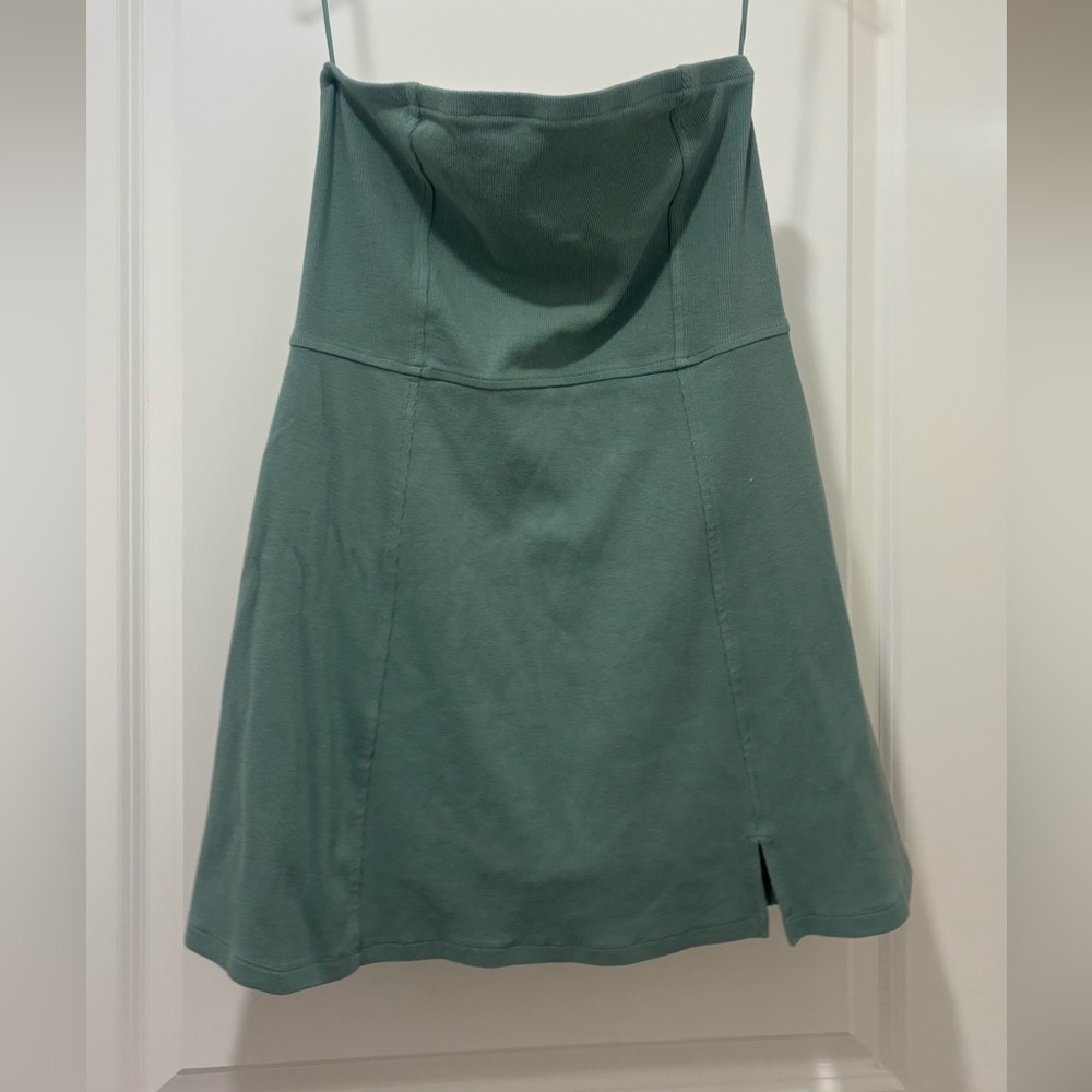 American Eagle Outfitters Green Strapless Mini Dress